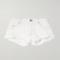 Isabel Marant - Eneidao Fringed Denim Shorts - White - FR40