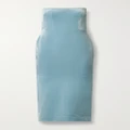 Alex Perry - Strapless Velvet Midi Dress - Light blue - UK 14