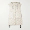 Max Mara - The Cube Hooded Grosgrain-trimmed Quilted Shell Down Vest - Sand - UK 2