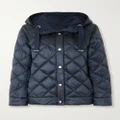 Max Mara - The Cube 1st Exit Hooded Quilted Shell Down Jacket - Navy - UK 2
