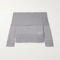 Max Mara - Leisure Tiglio Off-the-shoulder Wool Sweater - Gray - medium