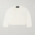 Simone Rocha - Cropped Faux Pearl-embellished Merino Wool And Silk-blend Cardigan - White - x small