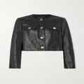Versace - Cropped Leather Jacket - Black - IT44