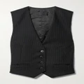 Nili Lotan - Ismael Pinstriped Wool-twill Vest - Black - US8