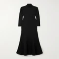 Balenciaga - Turtleneck Ribbed Silk-blend Maxi Dress - Black - XS