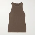 James Perse - Ribbed Stretch-supima Cotton Tank - Brown - 0