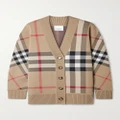 Burberry - Checked Jacquard-knit Cardigan - Neutral - L