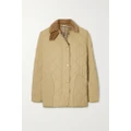 Burberry - Corduroy And Leather-trimmed Quilted Shell Jacket - Beige - xx small
