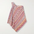 Missoni - Mare One-shoulder Draped Asymmetric Metallic Crochet-knit Dress - Red - IT36