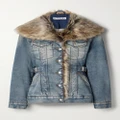 Acne Studios - Faux Fur-trimmed Denim Jacket - Blue - EU 32