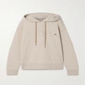 Moncler - Embroidered Cotton-jersey Hoodie - Beige - small