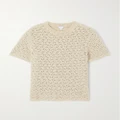 Bottega Veneta - Crochet-knit Cotton T-shirt - Ivory - M