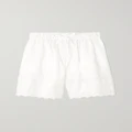 Simone Rocha - Scalloped Embroidered Broderie Anglaise Cotton-poplin Shorts - White - UK 4