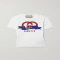 Gucci - Printed Cotton-jersey T-shirt - Ivory - XS