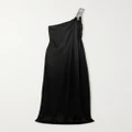 Stella McCartney - Falabella One-shoulder Crystal-embellished Satin Gown - Black - IT50