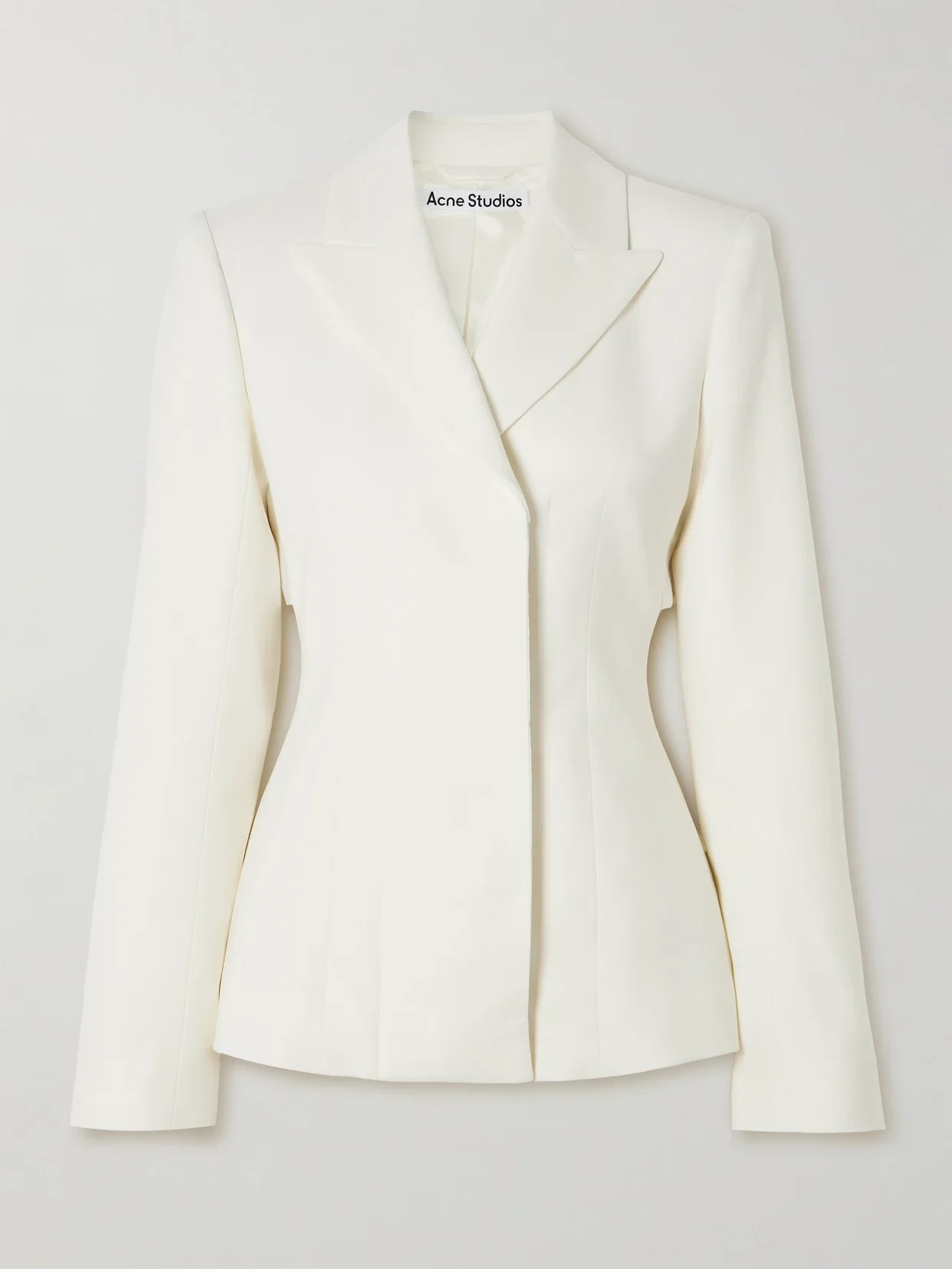 Acne Studios - Satin-trimmed Wool-blend Twill Blazer - White - EU 38