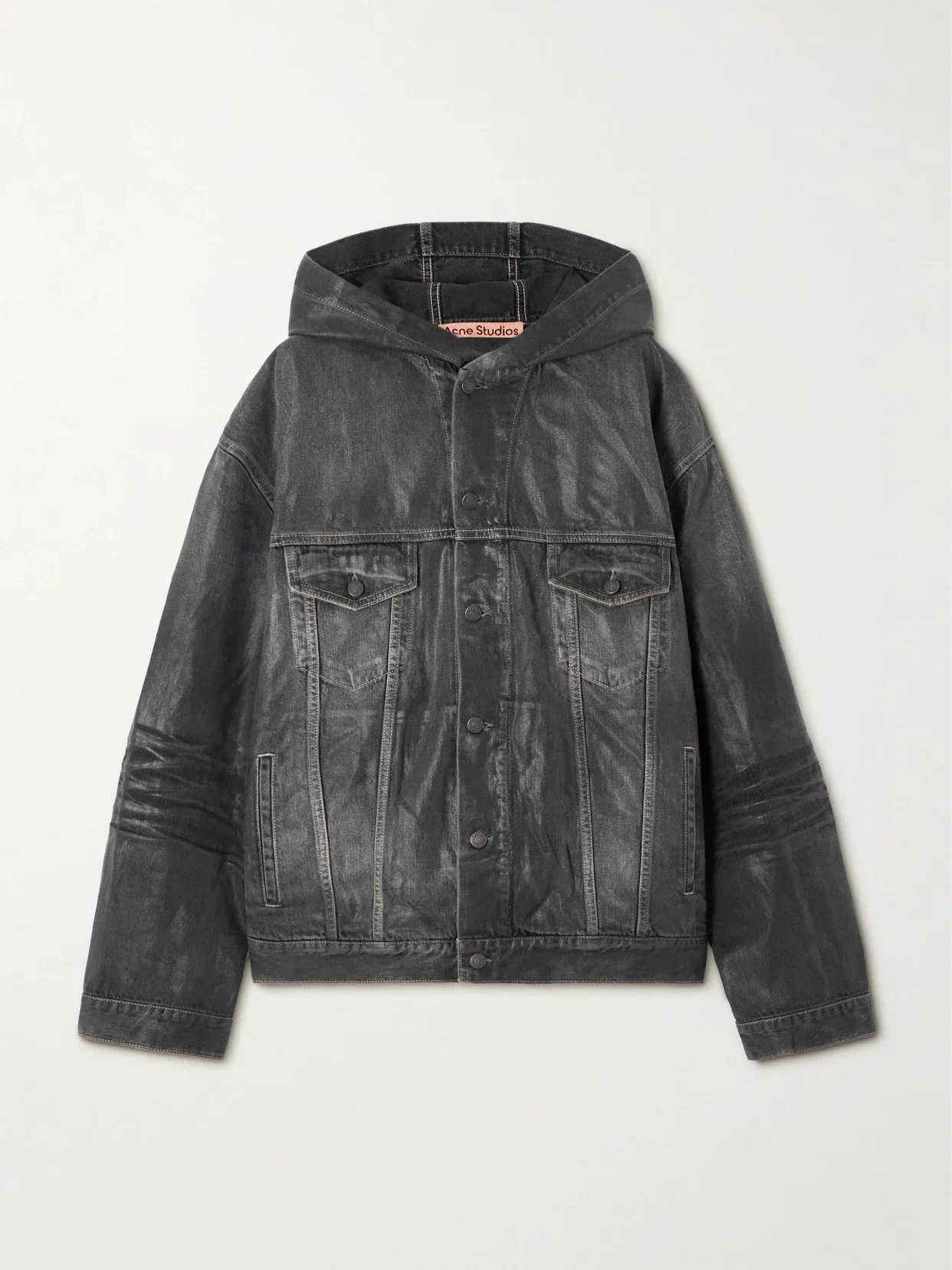 Acne Studios - Hooded Coated Organic Denim Jacket - Black - x small