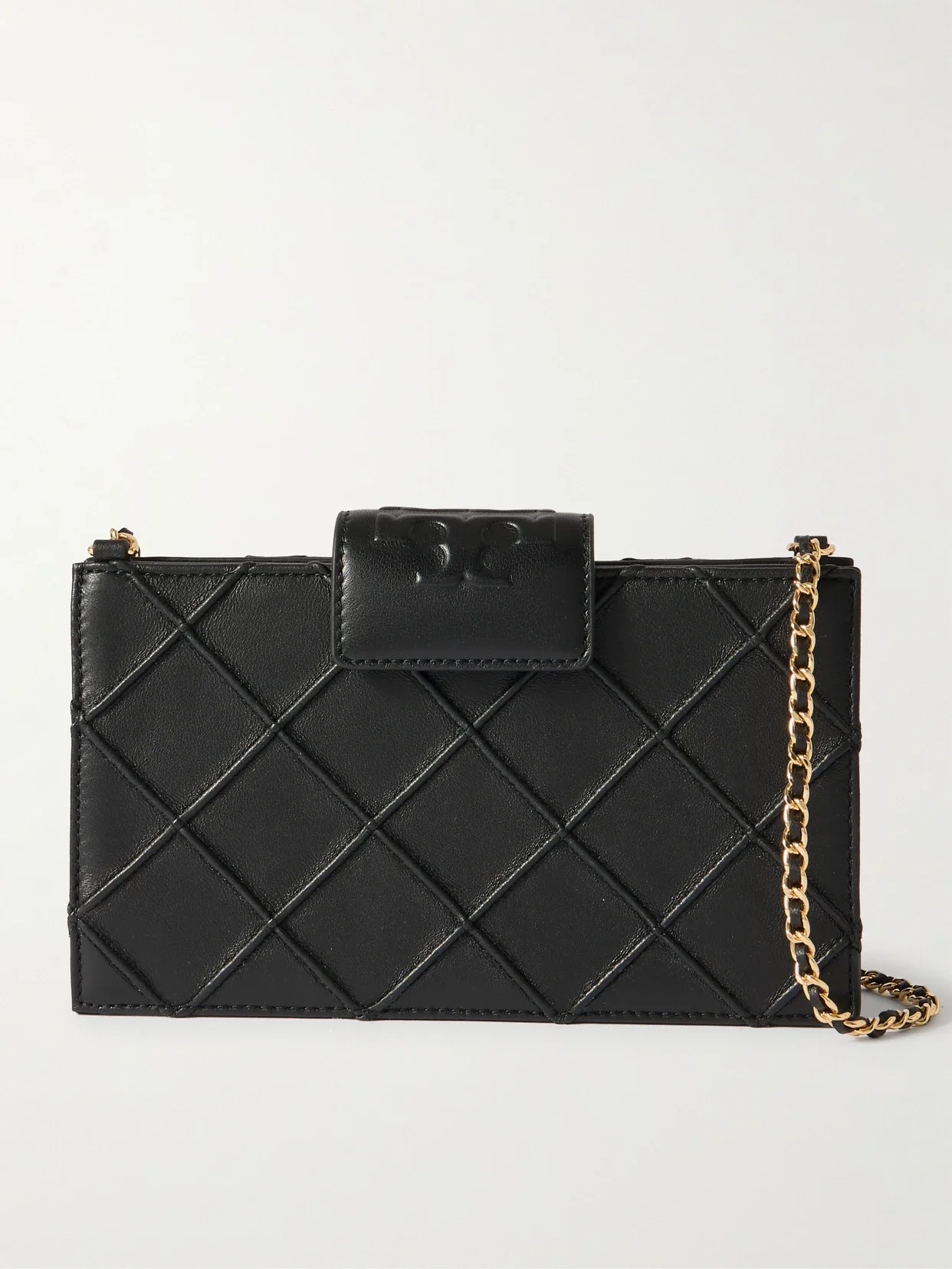 Tory Burch - Fleming Mini Quilted Leather Shoulder Bag - Black - One size
