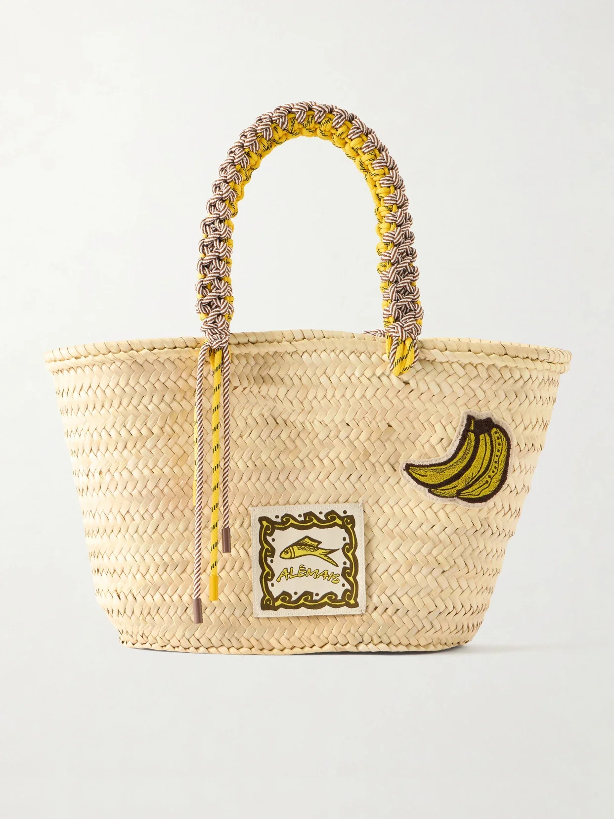 ALÉMAIS - Mona Logo-appliquéd Woven Raffia-effect Bucket Bag - Neutral - One size