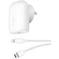 Belkin BoostUp Charge 30W USB-C Wall Charger with Lightning Cable (White)