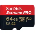 SanDisk Extreme PRO microSDXC 64GB 200MB/s Memory Card [2022]