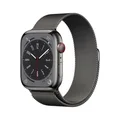 Apple Watch Series 8 45mm Graphite Stainless Steel Case GPS + Cellular Milanese Loop