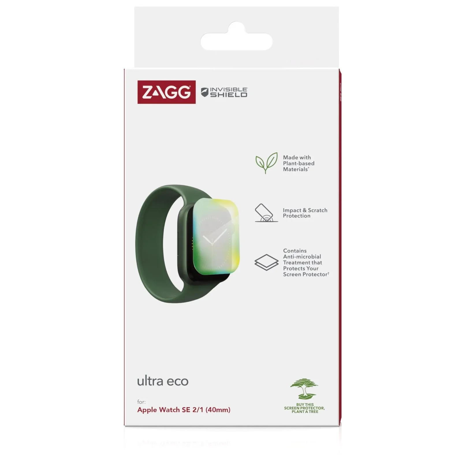 InvisibleShield Ultra Eco Screen Protector for Apple Watch Series 4/5/6/SE/SE2/SE3 40mm