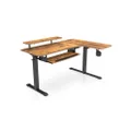 Eureka 60" L Shaped Electric Standing Rustic Brown Office Desk (Right Side)