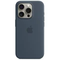Apple iPhone 15 Pro Silicone Case with MagSafe (Storm Blue)