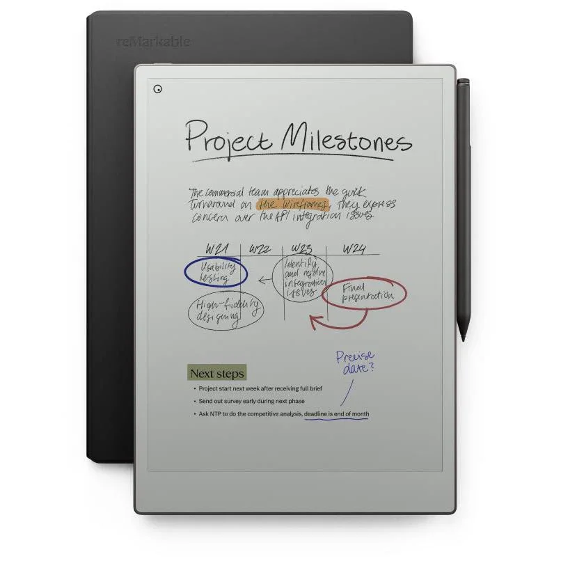 reMarkable Paper Pro with MarkerPlus and BookFolio Pro Leather (Black)