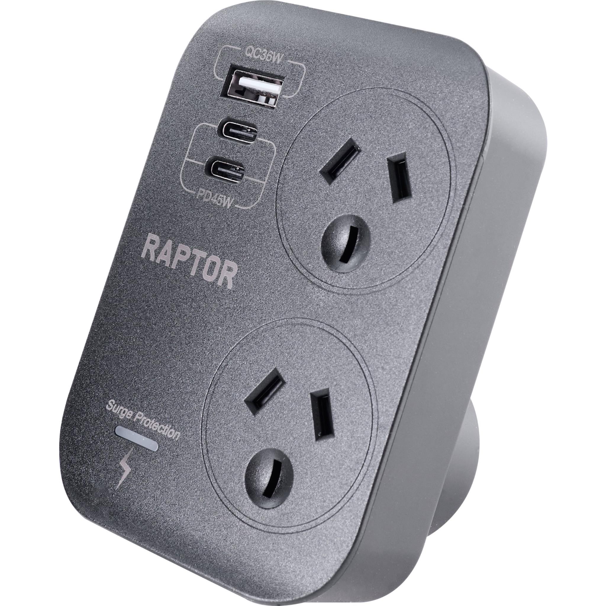 Jackson Raptor Dual Outlet Surger Protector with 3 USB Ports