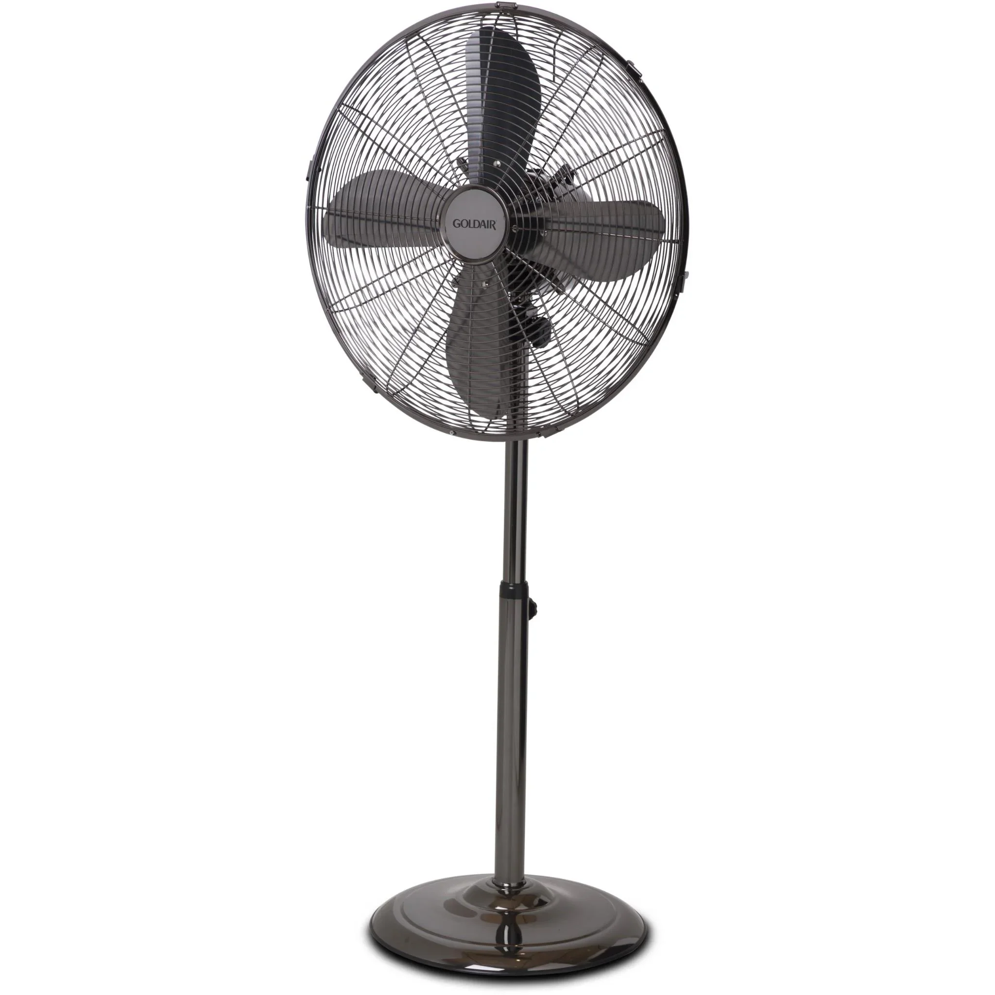 Goldair 45cm Pedestal Fan (Black Chrome)