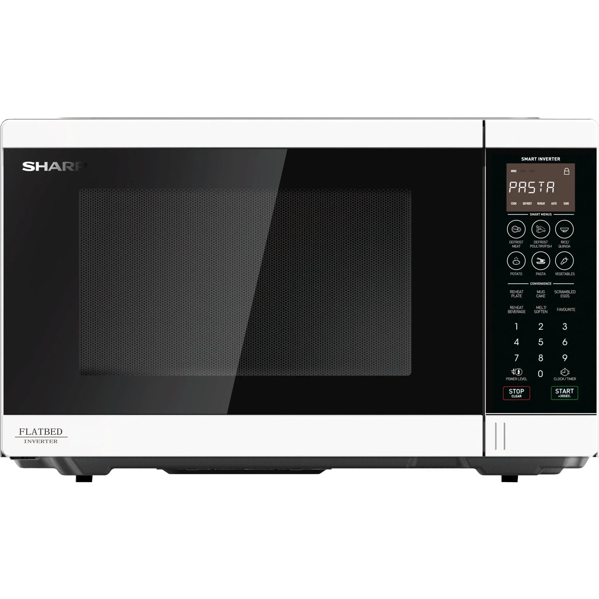 Sharp SM327FHW 32L 1200W Flatbed Microwave (White)