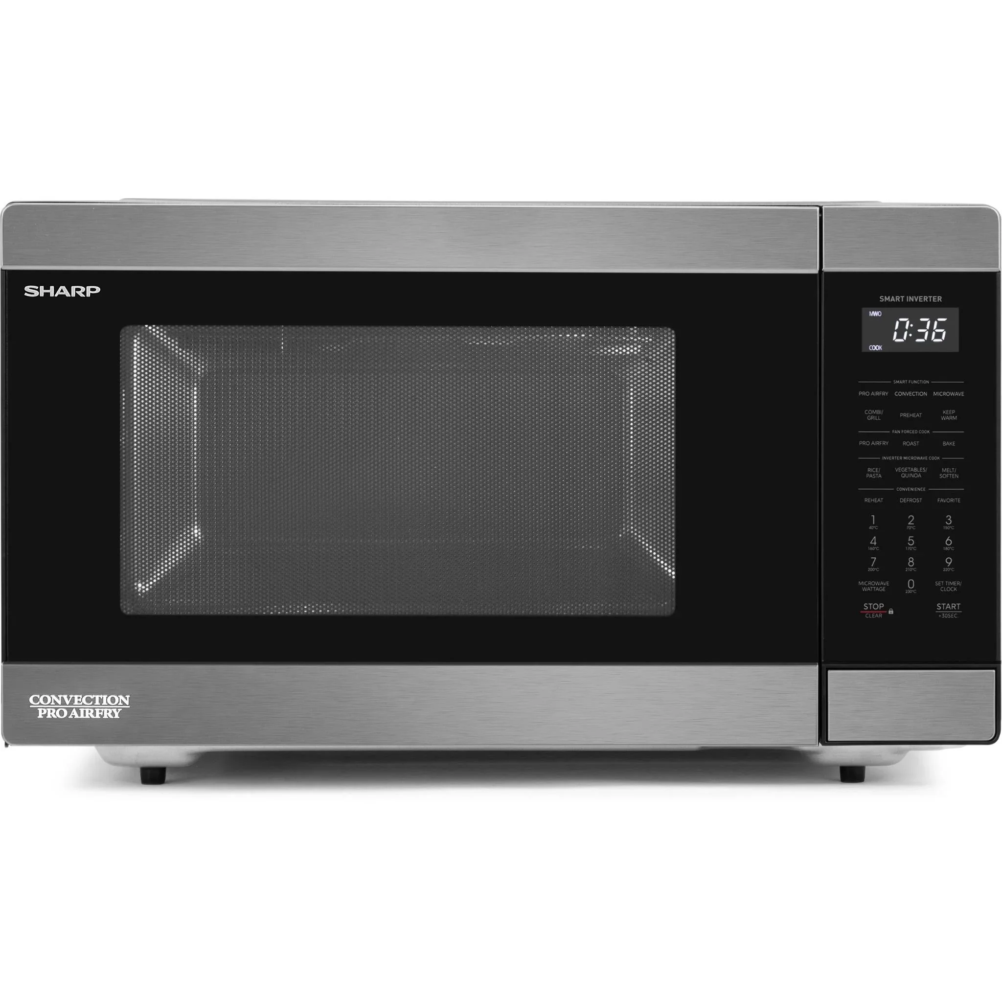 Sharp 36L Pro Airfry Convection Microwave (Black Stainless}