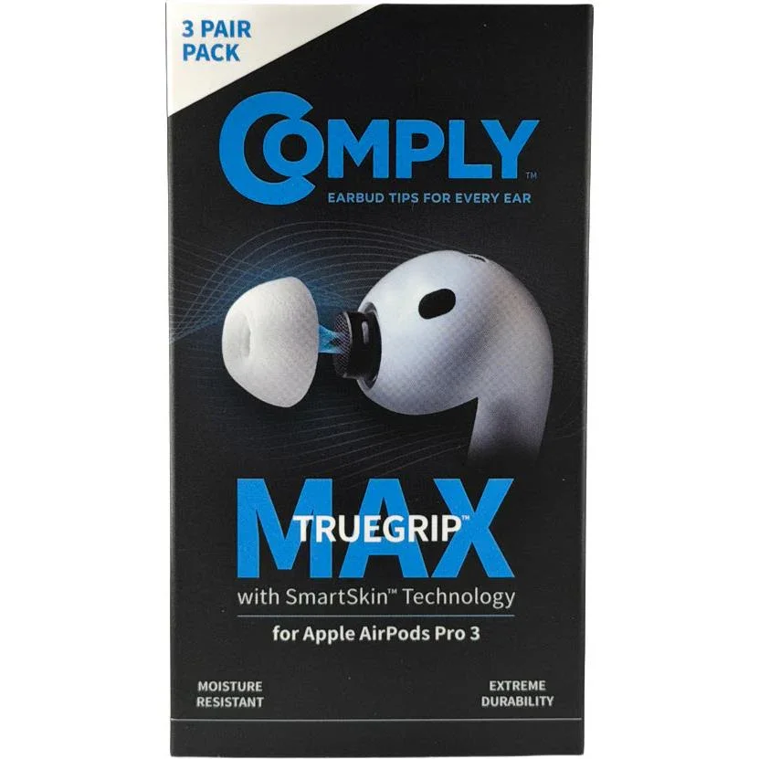 Comply TRUEGRIP Max Headphone Ear Tips for AirPods Pro 3 (White) [Small]