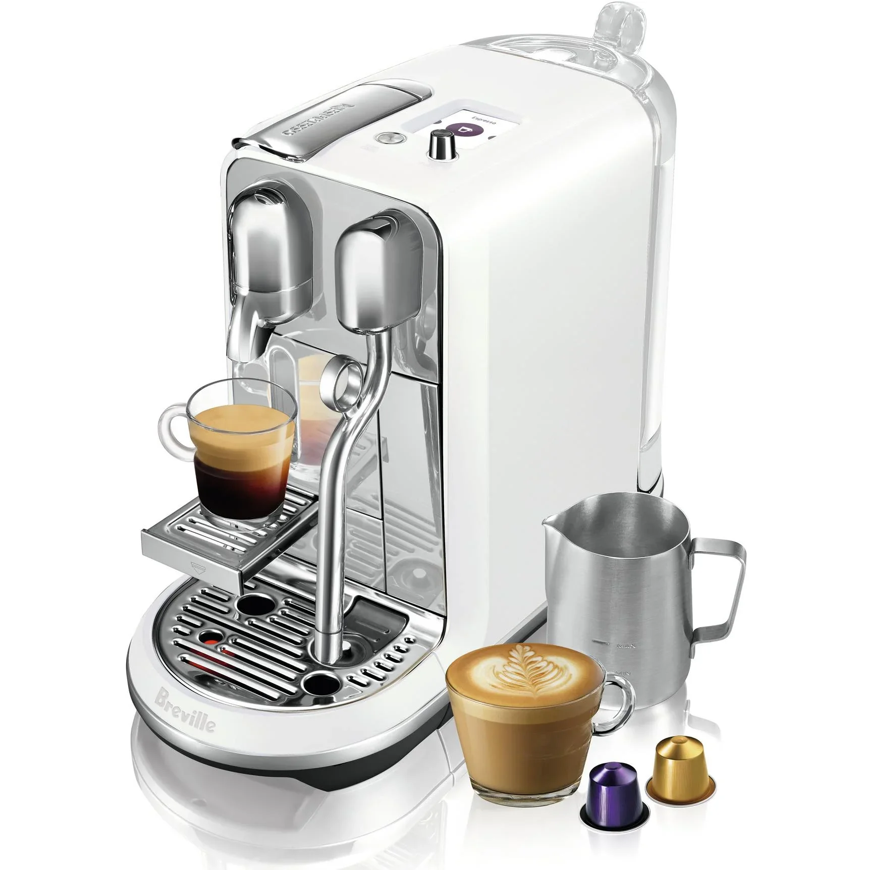 Breville Nespresso Creatista Plus Capsule Coffee Machine (Sea Salt White)