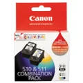 Canon Pixma Printer Ink Cartridge Combo Pack - PG510 (Black) and CL511 (Colour)