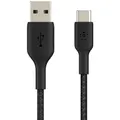 Belkin BoostUp Charge USB-A to USB-C 3m Braided Cable (Black)