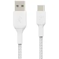 Belkin BoostUp Charge USB-A to USB-C 2m Braided Cable (White)
