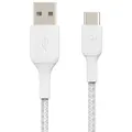 Belkin BoostUp Charge USB-A to USB-C 1m Braided Cable (White)
