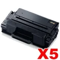 5 x Compatible Samsung SLM3820 / SLM3870 / SLM4020 / SLM4070 (MLT-D203E 203E) Extra High Yield Black Toner SU887A - 10,000 pages