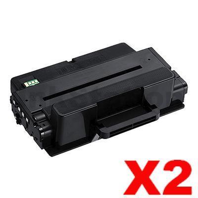 2 x Compatible Samsung ML-3710/ SCX-5637/ SCX-5737 (MLT-D205E 205) Black Extra High Yield Toner SU953A - 10,000 pages