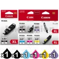 6 Pack Canon PGI-680XL CLI-681XL High Yield Genuine Inkjet Cartridges Combo [1BK,1PBK,1C,1M,1Y,1PB]