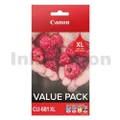 Canon CLI-681XL Value Pack High Yield Genuine Inkjet Cartridges CLI681XLVP [1PBK,1C,1M,1Y]