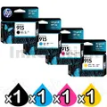 4 Pack HP 915 Genuine Inkjet Cartridge 3YM18AA-3YM15AA [1BK,1C,1M,1Y]