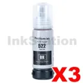 3 x Epson T522 Compatible Black Ink Bottle [C13T00M192]
