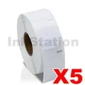 5 x Dymo SD30332 / S0929120 Compatible White Label Roll 25mm x 25mm - 750 labels per roll