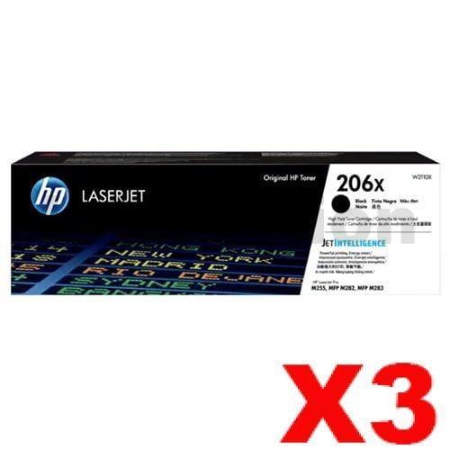 3 x HP 206X W2110X Genuine Black High Yield Toner Cartridge - 3,150 pages