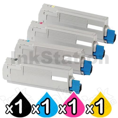 4 Pack OKI MC853 Compatible Toner Combo 45862844 - 45862841 [1BK,1C,1M,1Y]