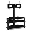 3 Tier TV Floor Stand with 35 Degree Swivel Bracket Shelf Mount for 32 to 60 Inch TV Screens